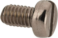 Value Collection - M3.5x0.60 Metric Coarse, 6mm Length Under Head Slotted Drive Machine Screw - Fillister Head, Grade 18-8 & A2 Stainless Steel, Uncoated, Without Washer - Apex Tool & Supply