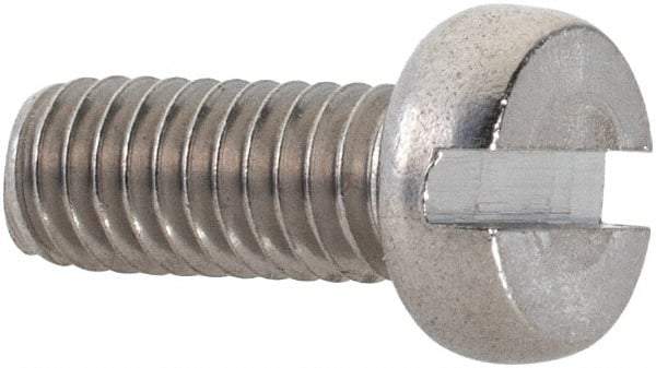 Value Collection - M4x0.70 Metric Coarse, 10mm Length Under Head Slotted Drive Machine Screw - Fillister Head, Grade 18-8 & A2 Stainless Steel, Uncoated, Without Washer - Apex Tool & Supply