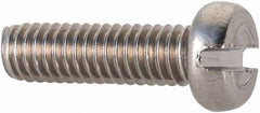 Value Collection - M4x0.70 Metric Coarse, 14mm Length Under Head Slotted Drive Machine Screw - Fillister Head, Grade 18-8 & A2 Stainless Steel, Uncoated, Without Washer - Apex Tool & Supply