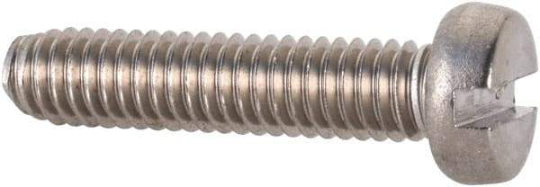 Value Collection - M4x0.70 Metric Coarse, 18mm Length Under Head Slotted Drive Machine Screw - Fillister Head, Grade 18-8 & A2 Stainless Steel, Uncoated, Without Washer - Apex Tool & Supply