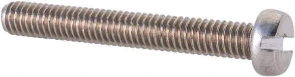 Value Collection - M4x0.70 Metric Coarse, 30mm Length Under Head Slotted Drive Machine Screw - Fillister Head, Grade 18-8 & A2 Stainless Steel, Uncoated, Without Washer - Apex Tool & Supply