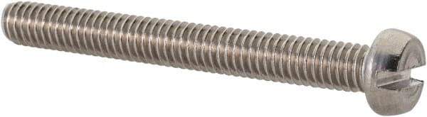 Value Collection - M4x0.70 Metric Coarse, 35mm Length Under Head Slotted Drive Machine Screw - Fillister Head, Grade 18-8 & A2 Stainless Steel, Uncoated, Without Washer - Apex Tool & Supply