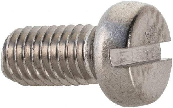 Value Collection - M5x0.80 Metric Coarse, 10mm Length Under Head Slotted Drive Machine Screw - Fillister Head, Grade 18-8 & A2 Stainless Steel, Uncoated, Without Washer - Apex Tool & Supply