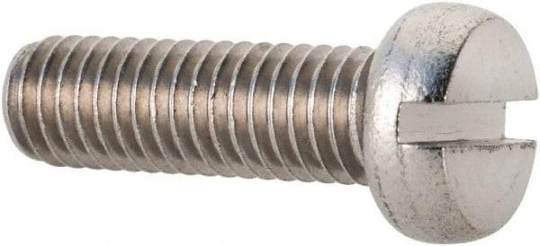 Value Collection - M5x0.80 Metric Coarse, 16mm Length Under Head Slotted Drive Machine Screw - Fillister Head, Grade 18-8 & A2 Stainless Steel, Uncoated, Without Washer - Apex Tool & Supply