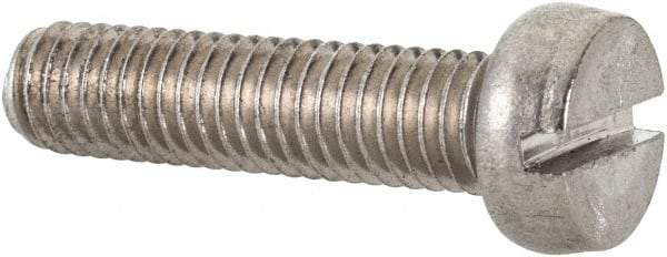 Value Collection - M5x0.80 Metric Coarse, 20mm Length Under Head Slotted Drive Machine Screw - Fillister Head, Grade 18-8 & A2 Stainless Steel, Uncoated, Without Washer - Apex Tool & Supply