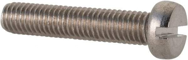 Value Collection - M5x0.80 Metric Coarse, 25mm Length Under Head Slotted Drive Machine Screw - Fillister Head, Grade 18-8 & A2 Stainless Steel, Uncoated, Without Washer - Apex Tool & Supply