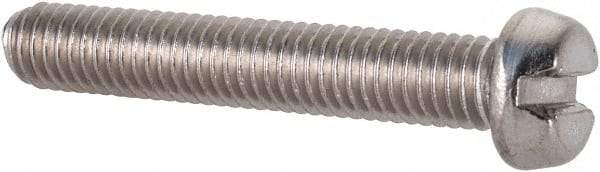 Value Collection - M5x0.80 Metric Coarse, 30mm Length Under Head Slotted Drive Machine Screw - Fillister Head, Grade 18-8 & A2 Stainless Steel, Uncoated, Without Washer - Apex Tool & Supply