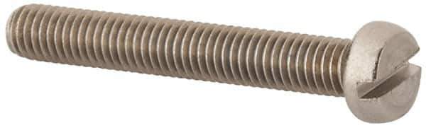 Value Collection - M5x0.80 Metric Coarse, 35mm Length Under Head Slotted Drive Machine Screw - Fillister Head, Grade 18-8 & A2 Stainless Steel, Uncoated, Without Washer - Apex Tool & Supply