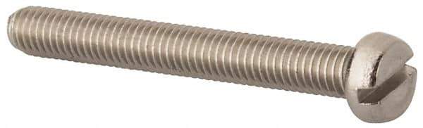 Value Collection - M5x0.80 Metric Coarse, 40mm Length Under Head Slotted Drive Machine Screw - Fillister Head, Grade 18-8 & A2 Stainless Steel, Uncoated, Without Washer - Apex Tool & Supply