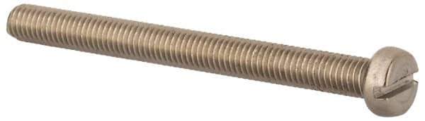 Value Collection - M5x0.80 Metric Coarse, 55mm Length Under Head Slotted Drive Machine Screw - Fillister Head, Grade 18-8 & A2 Stainless Steel, Uncoated, Without Washer - Apex Tool & Supply