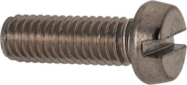 Value Collection - M6x1.00 Metric Coarse, 18mm Length Under Head Slotted Drive Machine Screw - Fillister Head, Grade 18-8 & A2 Stainless Steel, Uncoated, Without Washer - Apex Tool & Supply