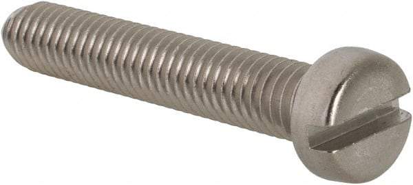 Value Collection - M6x1.00 Metric Coarse, 35mm Length Under Head Slotted Drive Machine Screw - Fillister Head, Grade 18-8 & A2 Stainless Steel, Uncoated, Without Washer - Apex Tool & Supply