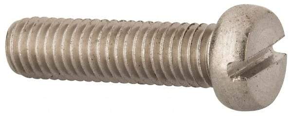 Value Collection - M8x1.25 Metric Coarse, 30mm Length Under Head Slotted Drive Machine Screw - Fillister Head, Grade 18-8 & A2 Stainless Steel, Uncoated, Without Washer - Apex Tool & Supply