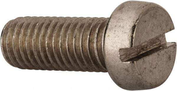 Value Collection - M10x1.50 Metric Coarse, 25mm Length Under Head Slotted Drive Machine Screw - Fillister Head, Grade 18-8 & A2 Stainless Steel, Uncoated, Without Washer - Apex Tool & Supply