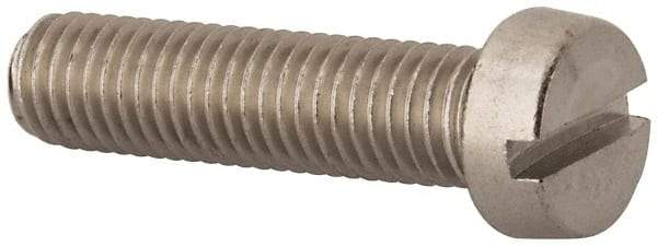 Value Collection - M10x1.50 Metric Coarse, 40mm Length Under Head Slotted Drive Machine Screw - Fillister Head, Grade 18-8 & A2 Stainless Steel, Uncoated, Without Washer - Apex Tool & Supply