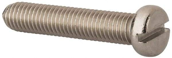 Value Collection - M10x1.50 Metric Coarse, 50mm Length Under Head Slotted Drive Machine Screw - Fillister Head, Grade 18-8 & A2 Stainless Steel, Uncoated, Without Washer - Apex Tool & Supply
