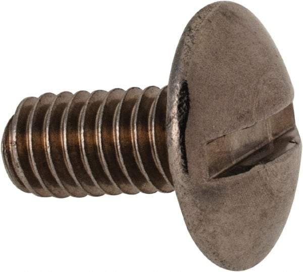 Value Collection - M4x0.70 Metric Coarse, 8mm Length Under Head Slotted Drive Machine Screw - Truss Head, Grade 18-8 & A2 Stainless Steel, Uncoated, Without Washer - Apex Tool & Supply