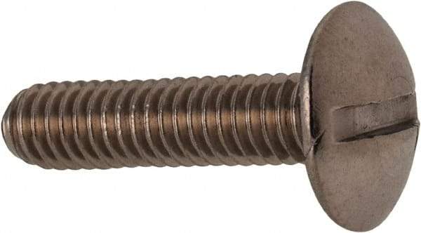 Value Collection - M4x0.70 Metric Coarse, 16mm Length Under Head Slotted Drive Machine Screw - Truss Head, Grade 18-8 & A2 Stainless Steel, Uncoated, Without Washer - Apex Tool & Supply