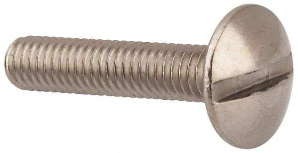 Value Collection - M4x0.70 Metric Coarse, 20mm Length Under Head Slotted Drive Machine Screw - Truss Head, Grade 18-8 & A2 Stainless Steel, Uncoated, Without Washer - Apex Tool & Supply