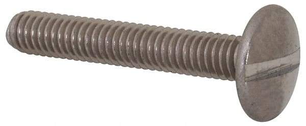 Value Collection - M4x0.70 Metric Coarse, 25mm Length Under Head Slotted Drive Machine Screw - Truss Head, Grade 18-8 & A2 Stainless Steel, Uncoated, Without Washer - Apex Tool & Supply