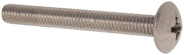 Value Collection - M4x0.70 Metric Coarse, 35mm Length Under Head Slotted Drive Machine Screw - Truss Head, Grade 18-8 & A2 Stainless Steel, Uncoated, Without Washer - Apex Tool & Supply