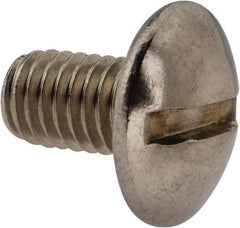Value Collection - M5x0.80 Metric Coarse, 8mm Length Under Head Slotted Drive Machine Screw - Truss Head, Grade 18-8 & A2 Stainless Steel, Uncoated, Without Washer - Apex Tool & Supply