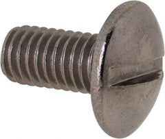 Value Collection - M5x0.80 Metric Coarse, 10mm Length Under Head Slotted Drive Machine Screw - Truss Head, Grade 18-8 & A2 Stainless Steel, Uncoated, Without Washer - Apex Tool & Supply