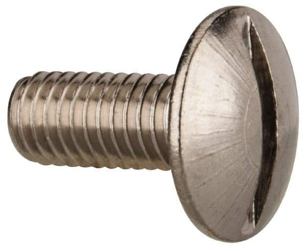 Value Collection - M5x0.80 Metric Coarse, 12mm Length Under Head Slotted Drive Machine Screw - Truss Head, Grade 18-8 & A2 Stainless Steel, Uncoated, Without Washer - Apex Tool & Supply