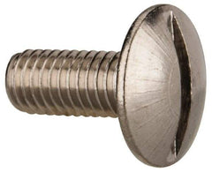 Value Collection - M5x0.80 Metric Coarse, 12mm Length Under Head Slotted Drive Machine Screw - Truss Head, Grade 18-8 & A2 Stainless Steel, Uncoated, Without Washer - Apex Tool & Supply