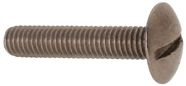 Value Collection - M5x0.80 Metric Coarse, 25mm Length Under Head Slotted Drive Machine Screw - Truss Head, Grade 18-8 & A2 Stainless Steel, Uncoated, Without Washer - Apex Tool & Supply