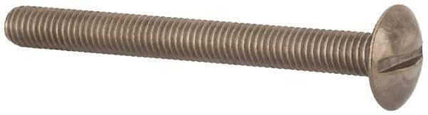 Value Collection - M5x0.80 Metric Coarse, 50mm Length Under Head Slotted Drive Machine Screw - Truss Head, Grade 18-8 & A2 Stainless Steel, Uncoated, Without Washer - Apex Tool & Supply