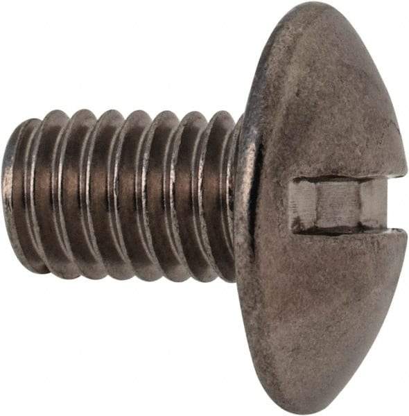 Value Collection - M6x1.00 Metric Coarse, 10mm Length Under Head Slotted Drive Machine Screw - Truss Head, Grade 18-8 & A2 Stainless Steel, Uncoated, Without Washer - Apex Tool & Supply