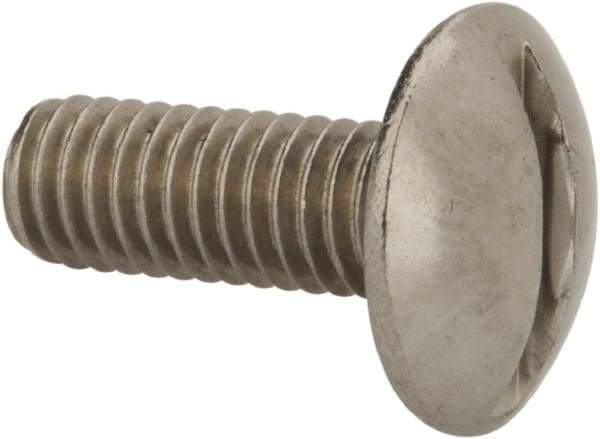 Value Collection - M6x1.00 Metric Coarse, 16mm Length Under Head Slotted Drive Machine Screw - Truss Head, Grade 18-8 & A2 Stainless Steel, Uncoated, Without Washer - Apex Tool & Supply