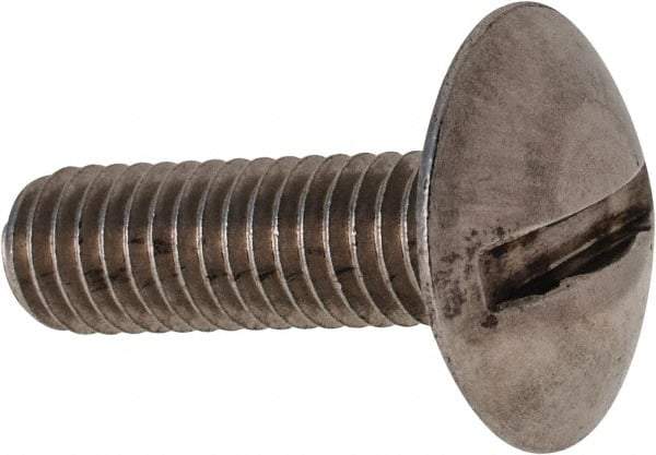 Value Collection - M6x1.00 Metric Coarse, 20mm Length Under Head Slotted Drive Machine Screw - Truss Head, Grade 18-8 & A2 Stainless Steel, Uncoated, Without Washer - Apex Tool & Supply