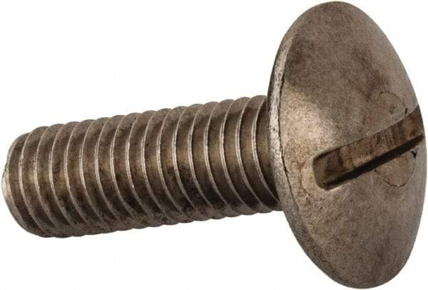 Value Collection - M8x1.25 Metric Coarse, 25mm Length Under Head Slotted Drive Machine Screw - Truss Head, Grade 18-8 & A2 Stainless Steel, Uncoated, Without Washer - Apex Tool & Supply