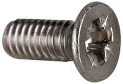Value Collection - M4x0.70 Metric Coarse, 10mm OAL Pozidriv Drive Machine Screw - Flat Head, Grade 18-8 & A2 Stainless Steel, Uncoated, Without Washer - Apex Tool & Supply