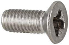 Value Collection - M8x1.25 Metric Coarse, 20mm OAL Pozidriv Drive Machine Screw - Flat Head, Grade 18-8 & A2 Stainless Steel, Uncoated, Without Washer - Apex Tool & Supply