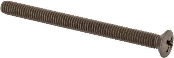 Value Collection - M4x0.70 Metric Coarse, 50mm OAL Phillips Drive Machine Screw - Oval Head, Grade 18-8 & A2 Stainless Steel, Uncoated, Without Washer - Apex Tool & Supply