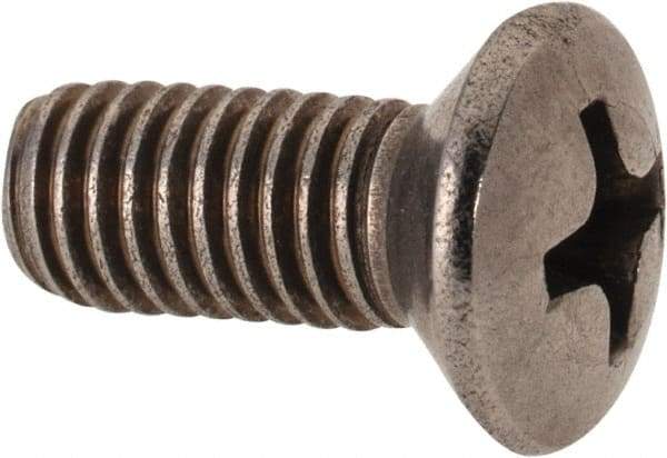 Value Collection - M5x0.80 Metric Coarse, 12mm OAL Phillips Drive Machine Screw - Oval Head, Grade 18-8 & A2 Stainless Steel, Uncoated, Without Washer - Apex Tool & Supply