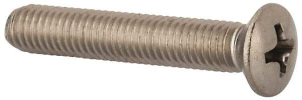 Value Collection - M5x0.80 Metric Coarse, 30mm OAL Phillips Drive Machine Screw - Oval Head, Grade 18-8 & A2 Stainless Steel, Uncoated, Without Washer - Apex Tool & Supply