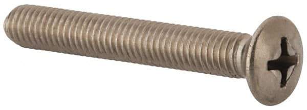 Value Collection - M5x0.80 Metric Coarse, 35mm OAL Phillips Drive Machine Screw - Oval Head, Grade 18-8 & A2 Stainless Steel, Uncoated, Without Washer - Apex Tool & Supply