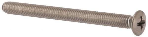 Value Collection - M5x0.80 Metric Coarse, 60mm OAL Phillips Drive Machine Screw - Oval Head, Grade 18-8 & A2 Stainless Steel, Uncoated, Without Washer - Apex Tool & Supply