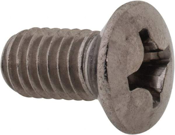 Value Collection - M6x1.00 Metric Coarse, 12mm OAL Phillips Drive Machine Screw - Oval Head, Grade 18-8 & A2 Stainless Steel, Uncoated, Without Washer - Apex Tool & Supply