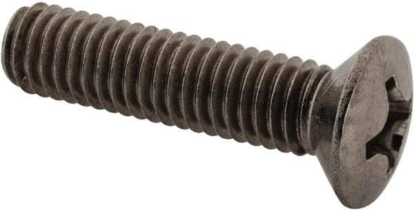 Value Collection - M6x1.00 Metric Coarse, 25mm OAL Phillips Drive Machine Screw - Oval Head, Grade 18-8 & A2 Stainless Steel, Uncoated, Without Washer - Apex Tool & Supply