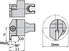 Kennametal - A4..03.. Insert, 30mm Head Length, 3mm Min Groove Width, Modular Grooving Cutting Unit Head - Left Hand Cut, System Size KM3225, Series A4 - Apex Tool & Supply