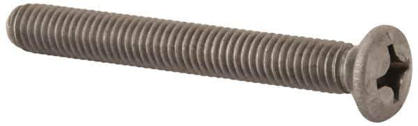 Value Collection - M6x1.00 Metric Coarse, 50mm OAL Phillips Drive Machine Screw - Oval Head, Grade 18-8 & A2 Stainless Steel, Uncoated, Without Washer - Apex Tool & Supply