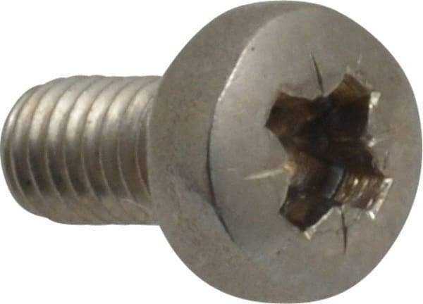 Value Collection - M4x0.70 Metric Coarse, 8mm Length Under Head Pozidriv Drive Machine Screw - Pan Head, Grade 18-8 & A2 Stainless Steel, Uncoated, Without Washer - Apex Tool & Supply