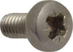 Value Collection - M4x0.70 Metric Coarse, 8mm Length Under Head Pozidriv Drive Machine Screw - Pan Head, Grade 18-8 & A2 Stainless Steel, Uncoated, Without Washer - Apex Tool & Supply
