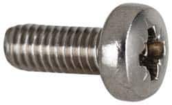 Value Collection - M2x0.40 Metric Coarse, 4mm Length Under Head Pozidriv Drive Machine Screw - Pan Head, Grade 18-8 & A2 Stainless Steel, Uncoated, Without Washer - Apex Tool & Supply