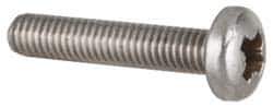 Value Collection - M6x1.00 Metric Coarse, 30mm Length Under Head Pozidriv Drive Machine Screw - Pan Head, Grade 18-8 & A2 Stainless Steel, Uncoated, Without Washer - Apex Tool & Supply